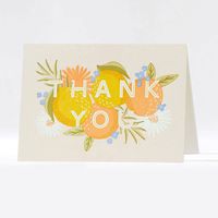 Orange And Peaches Thank You Card Set