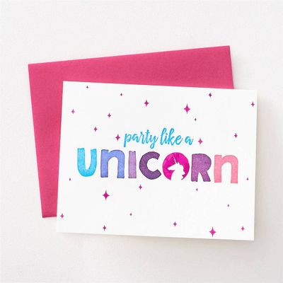Party Like a Unicorn Birthday Card