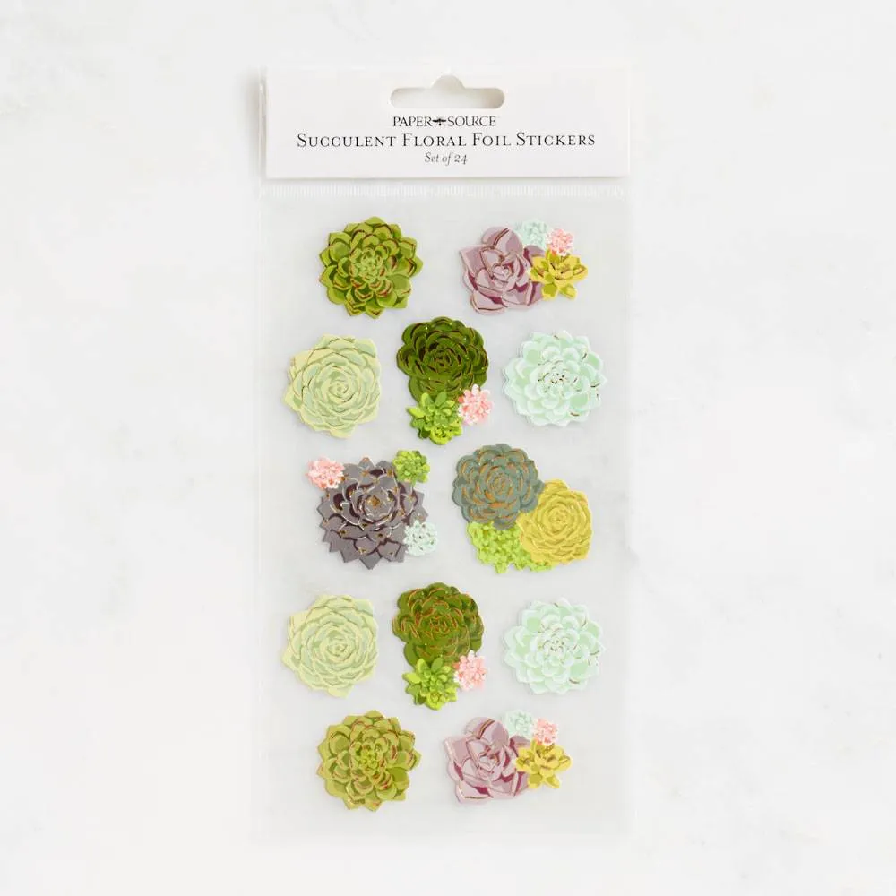 Succulent Floral Foil Stickers