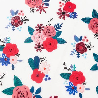 Pink Floral Cluster Stickers
