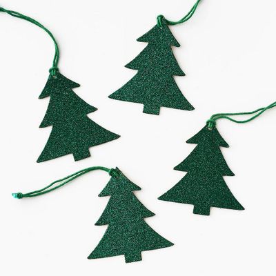 Green Glitter Tree Gift Tags