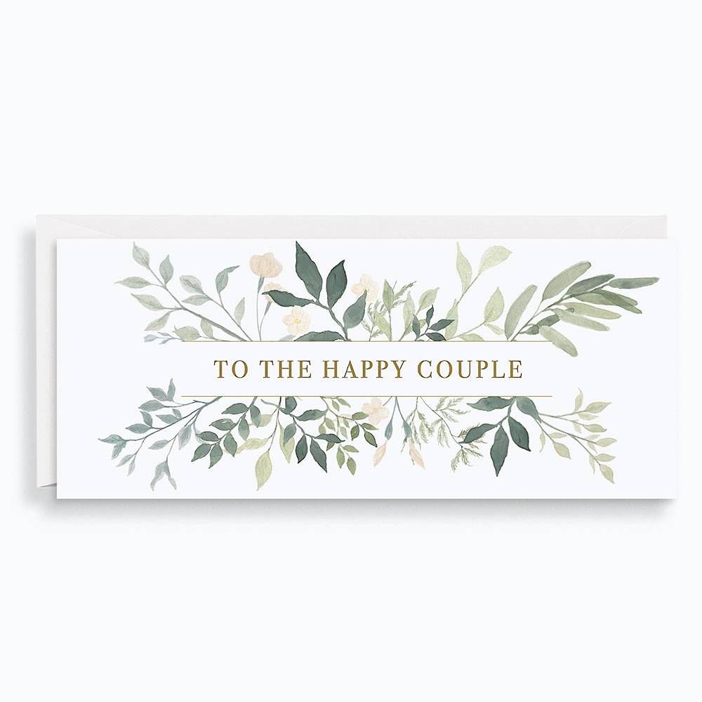 Happy Couple Watercolor Wedding Card