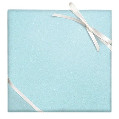 Iridescent Light Blue Glitter Wrapping Paper