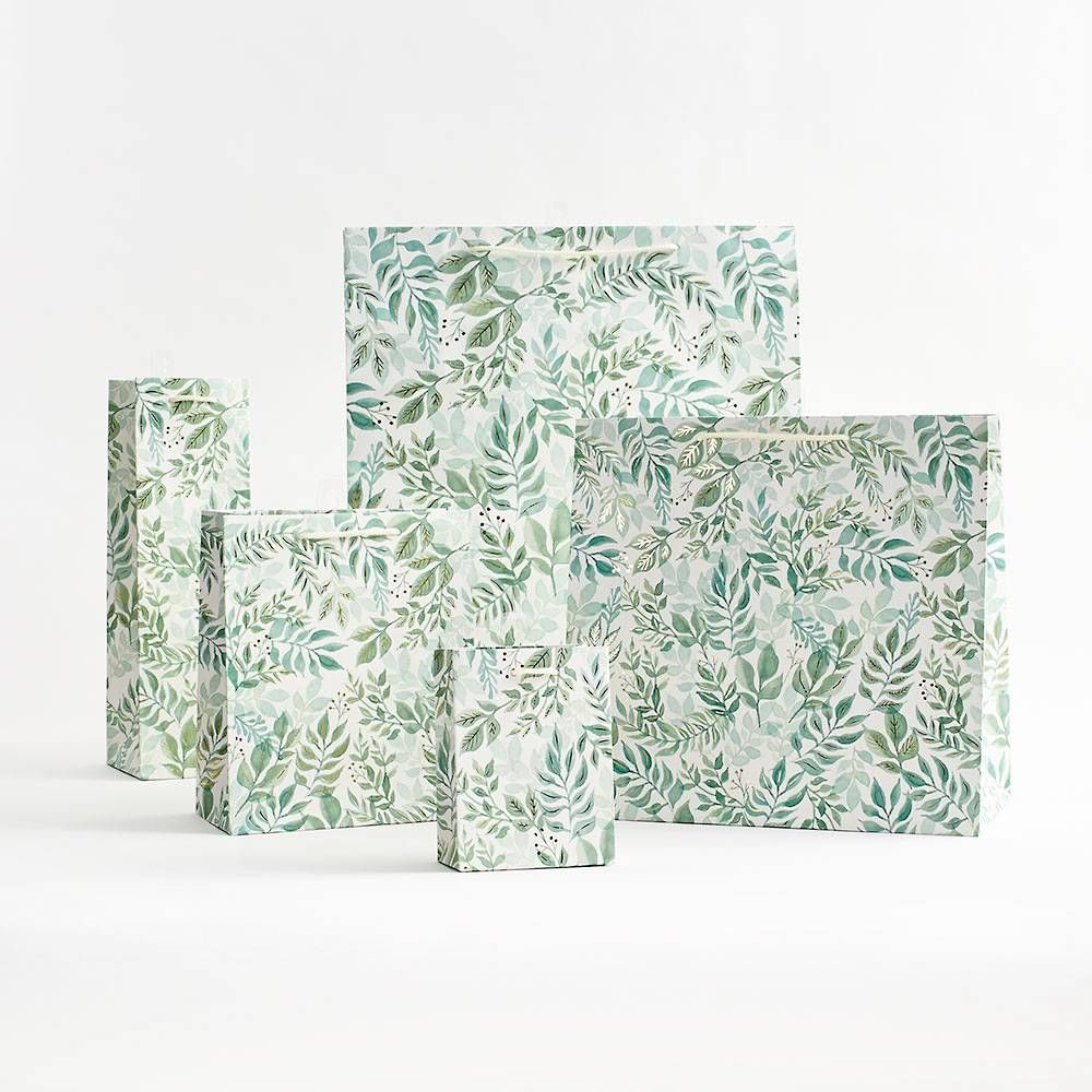 Watercolor Greenery Paper Gift Bags