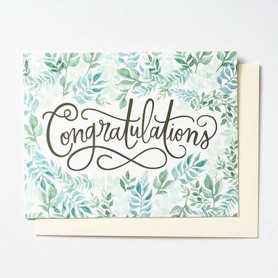 Watercolor Garden Congrats Supersized Card