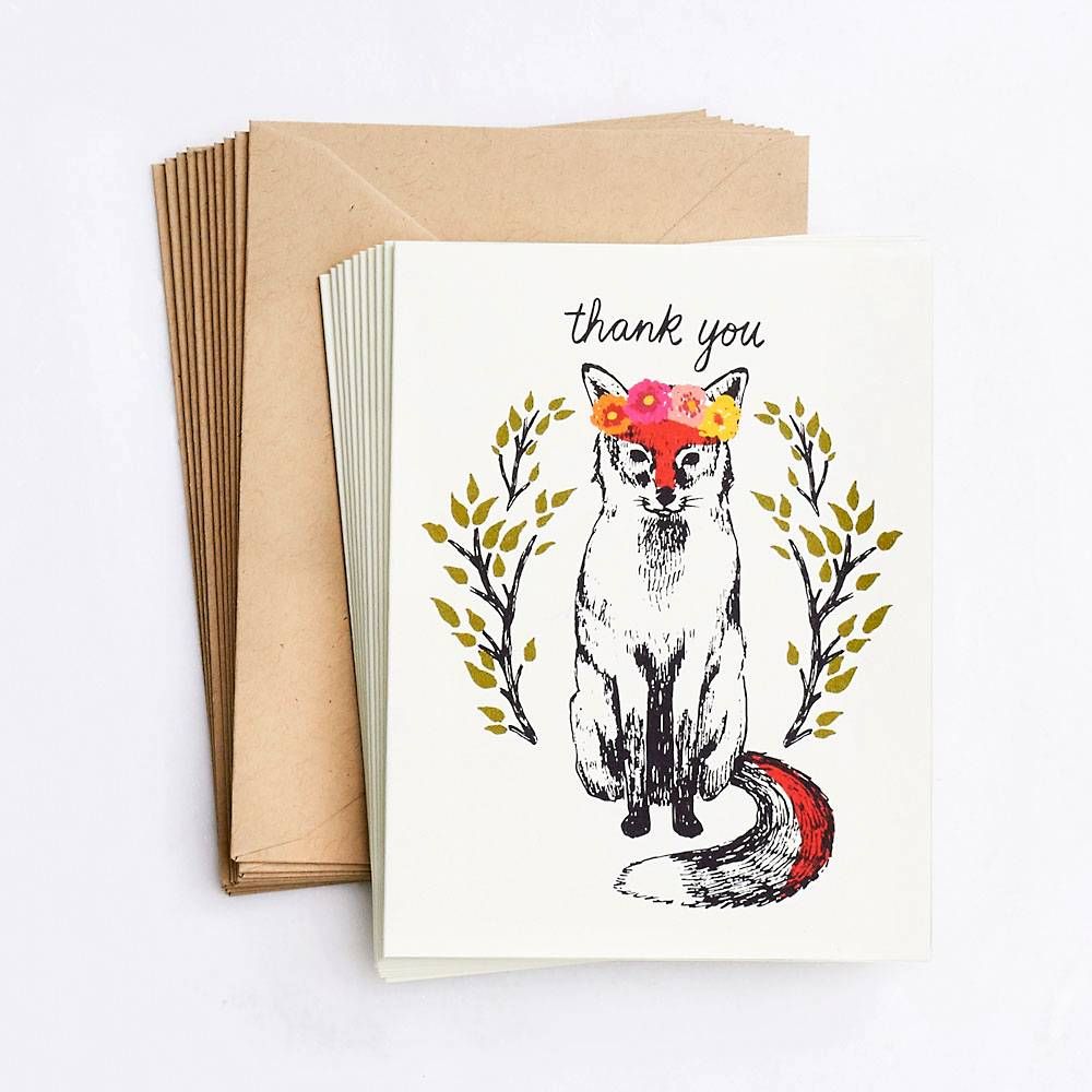 Woodland Fox Thank You Card Set