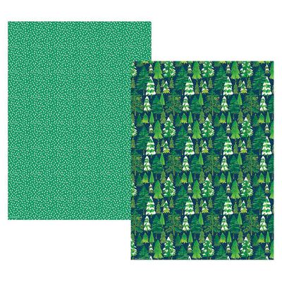 Snowy Trees & Green Flurry Wrap Duo