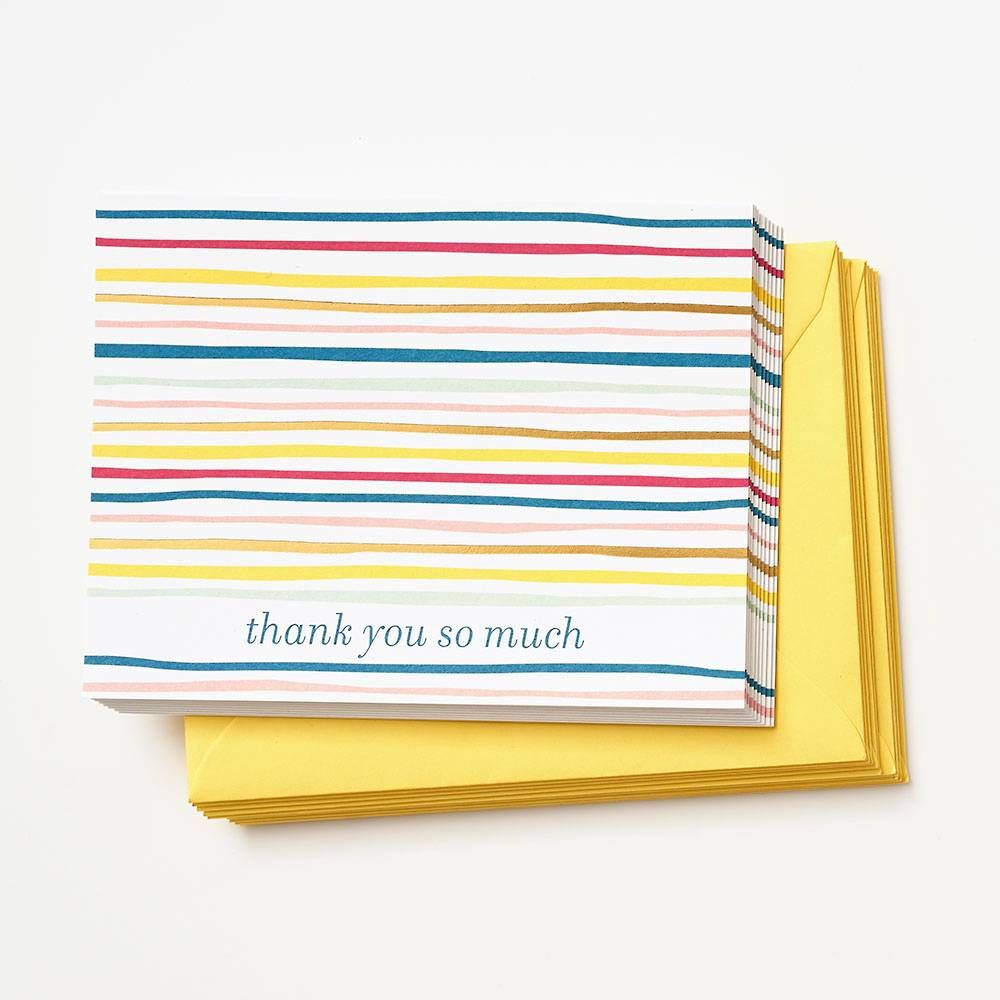 Bright Stripes Thank You Card Set