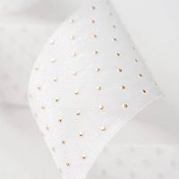 Gold Polka Dot on Ivory Ribbon