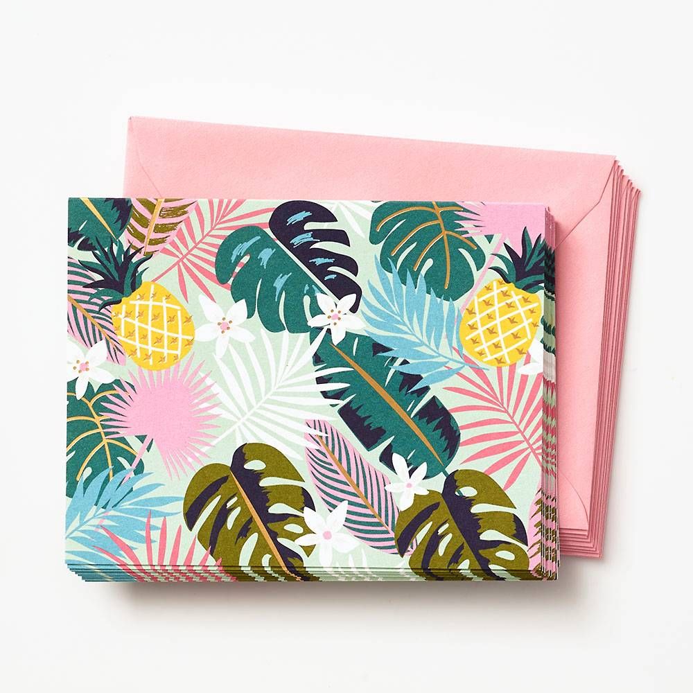 Tropical Leaves Stationery Set