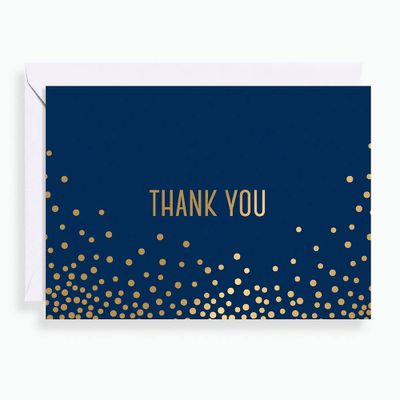 Navy Confetti Thank You Card Set