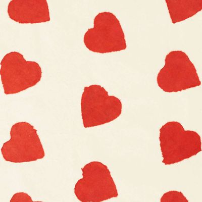 Red Tear Heart on Cream Handmade Paper