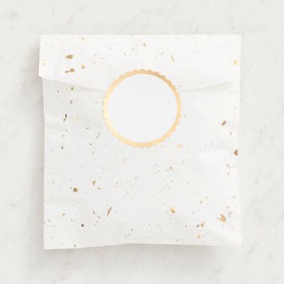 Gold Fleck Treat Bags with Stickers