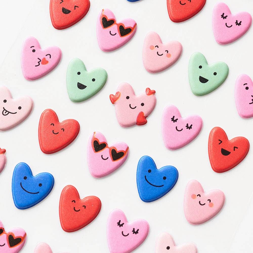 Paper Source Heart Face Puffy Stickers