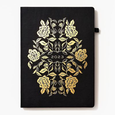 2022-2023 Chicago Avenue Floral Black Weekly Planner