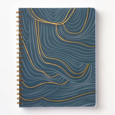 Green Wavy Spiral Notebook