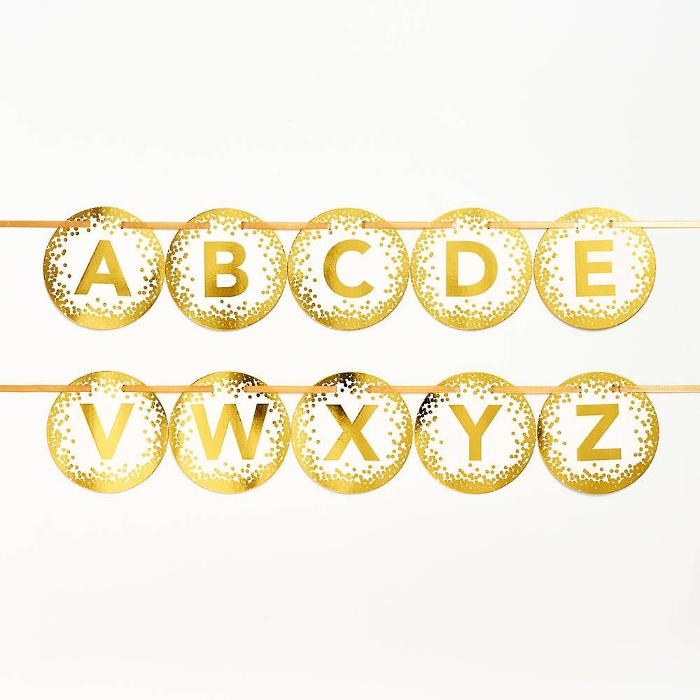 Gold Confetti Letter Banner