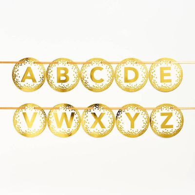 Gold Confetti Letter Banner