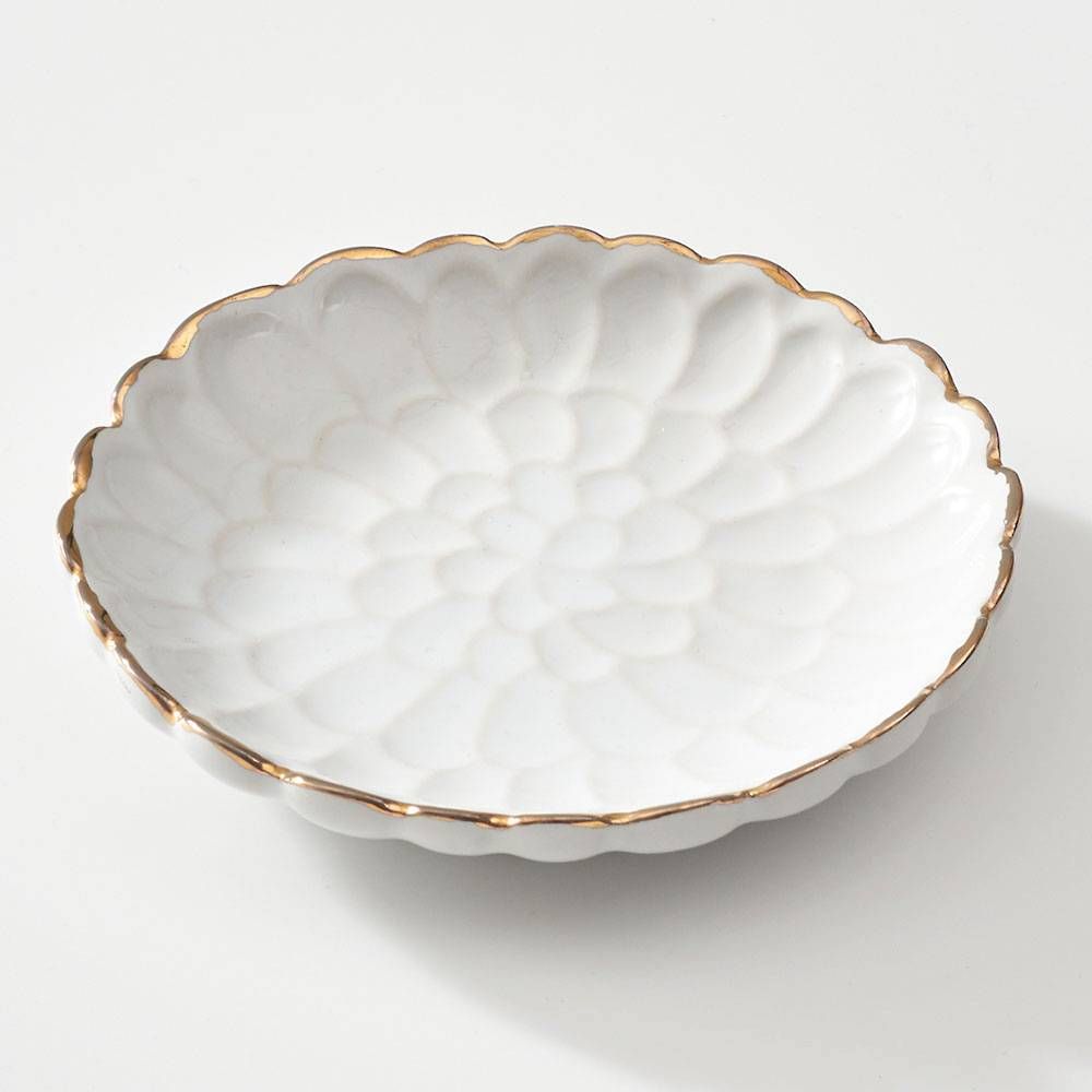 White Floral Trinket Dish