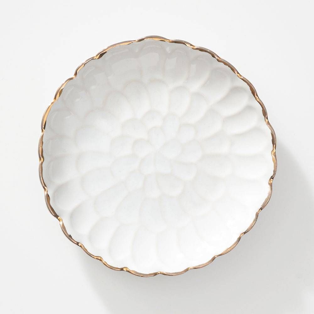 White Floral Trinket Dish