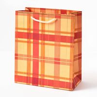 Orange Fall Plaid Gift Bag