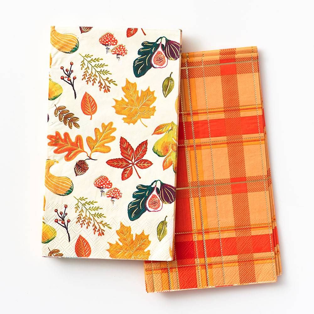 Fall Print & Plaid Guest Napkins