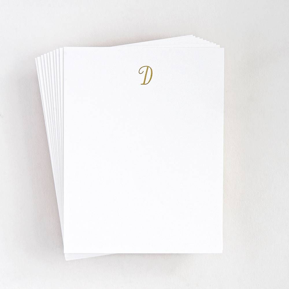 Foil St. Agnes Monogram D Stationery Set