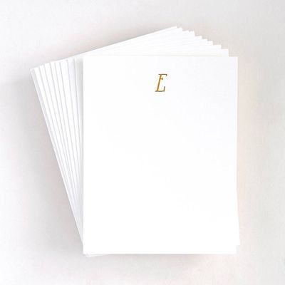 Foil St. Agnes Monogram E Stationery Set