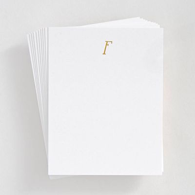 Foil St. Agnes Monogram F Stationery Set