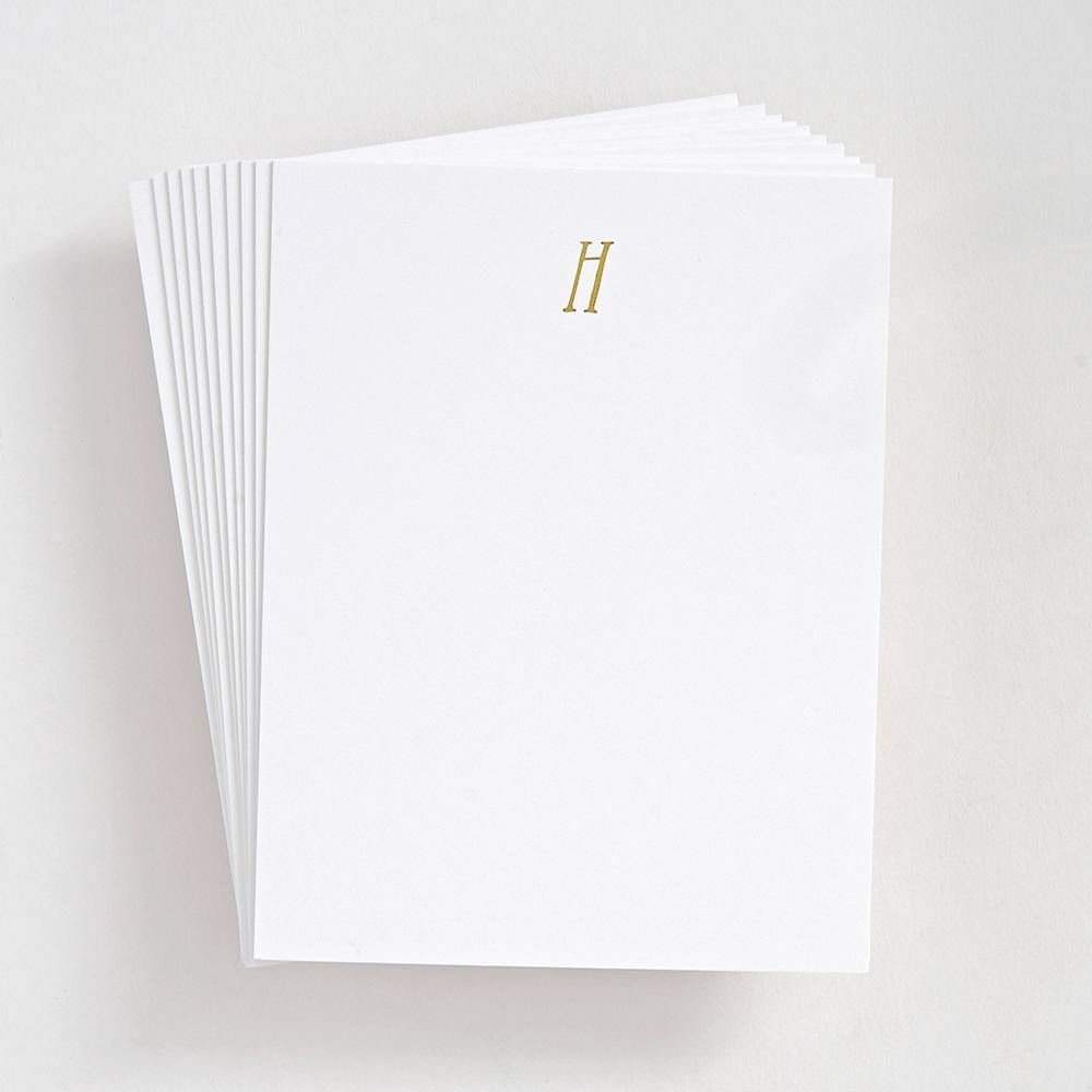 Foil St. Agnes Monogram H Stationery Set