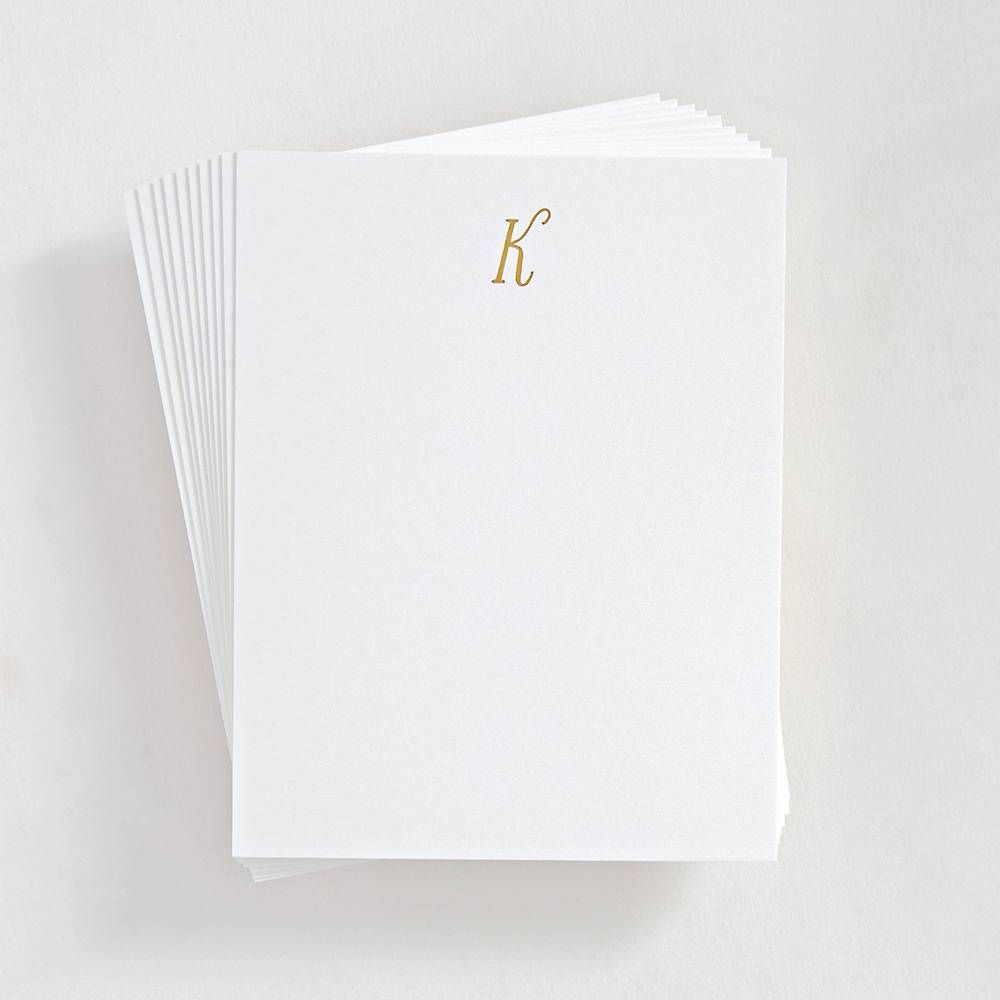 Foil St. Agnes Monogram K Stationery Set