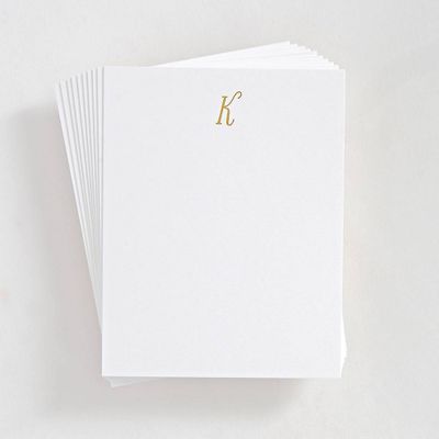 Foil St. Agnes Monogram K Stationery Set