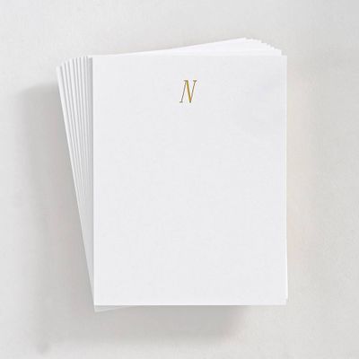 Foil St. Agnes Monogram N Stationery Set