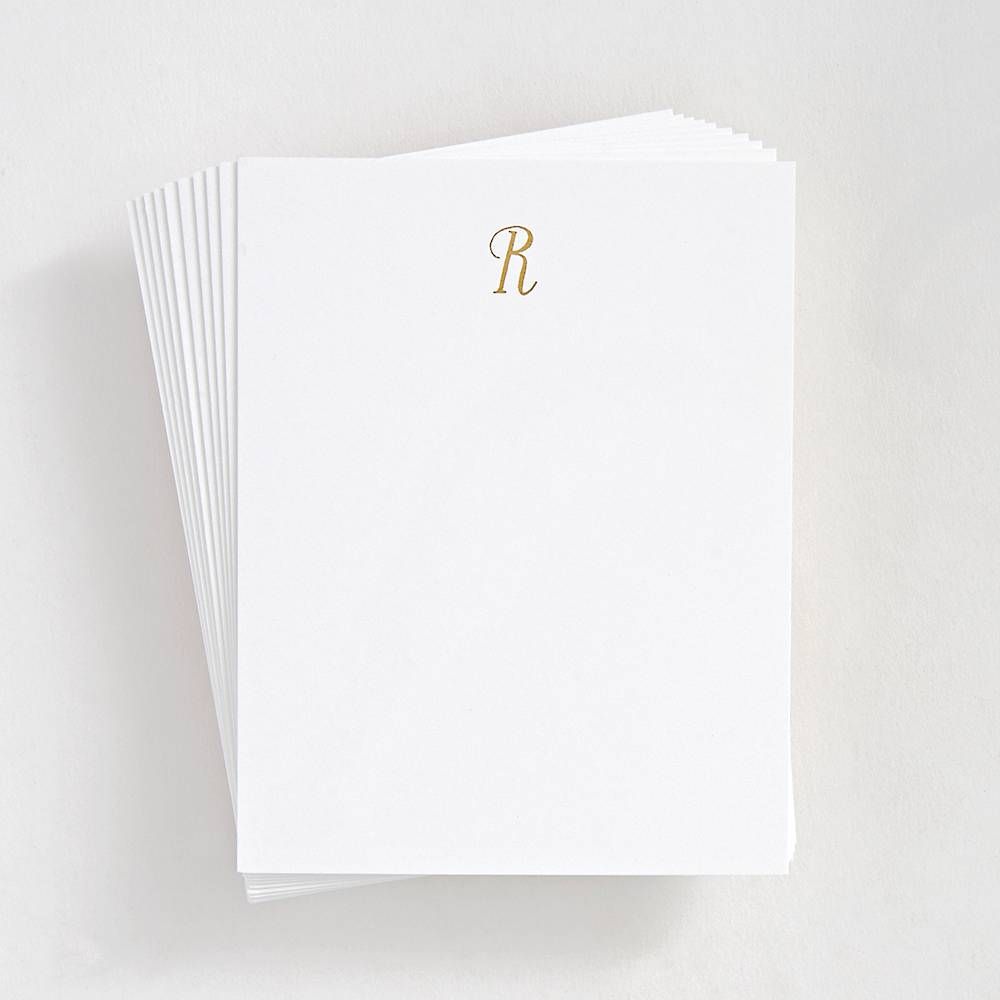 Foil St. Agnes Monogram R Stationery Set