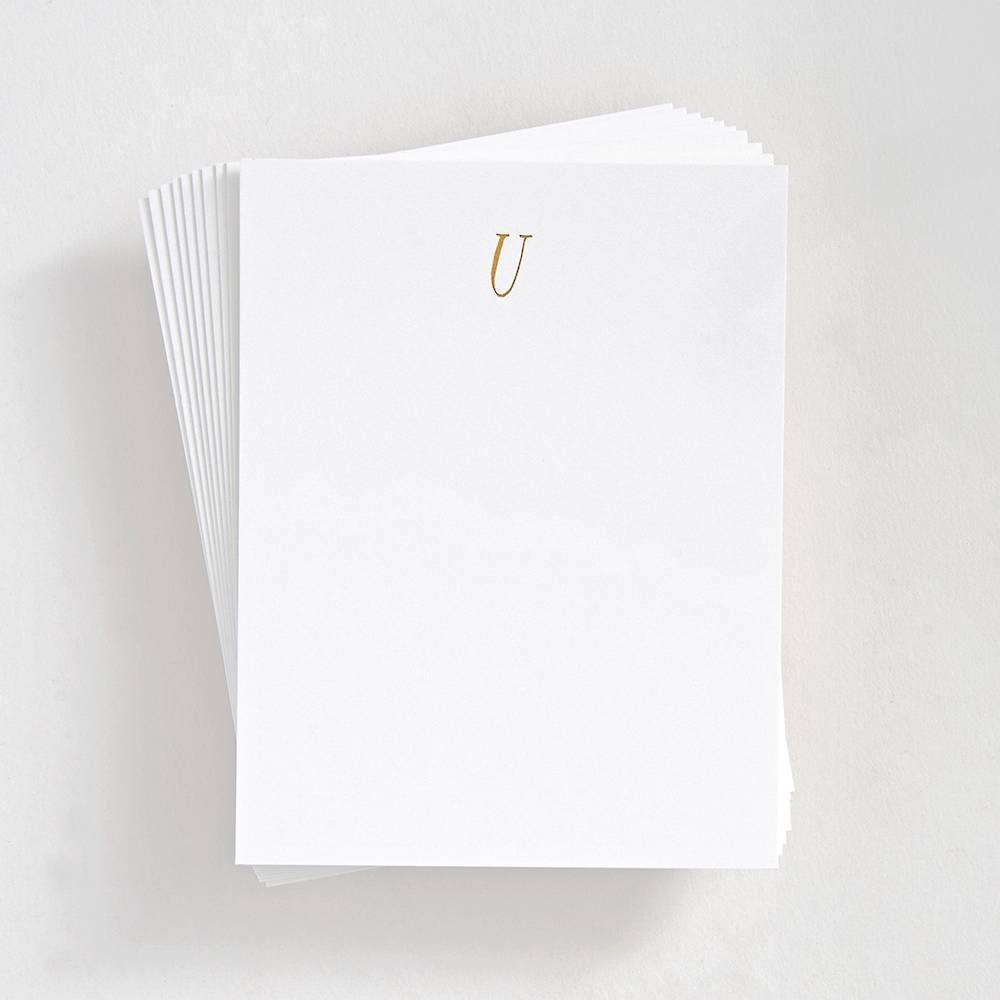 Foil St. Agnes Monogram U Stationery Set