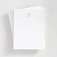 Foil St. Agnes Monogram U Stationery Set