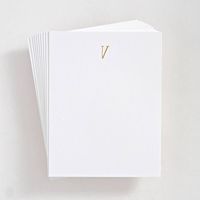 Foil St. Agnes Monogram V Stationery Set