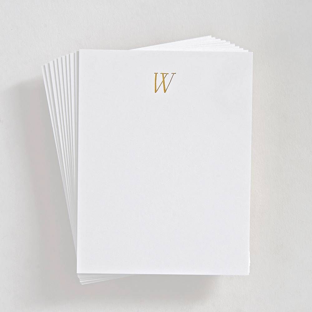 Foil St. Agnes Monogram W Stationery Set