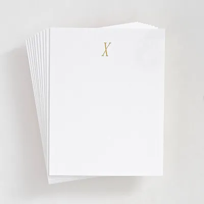 Foil St. Agnes Monogram Stationery Set