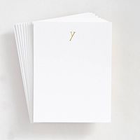 Foil St. Agnes Monogram Y Stationery Set