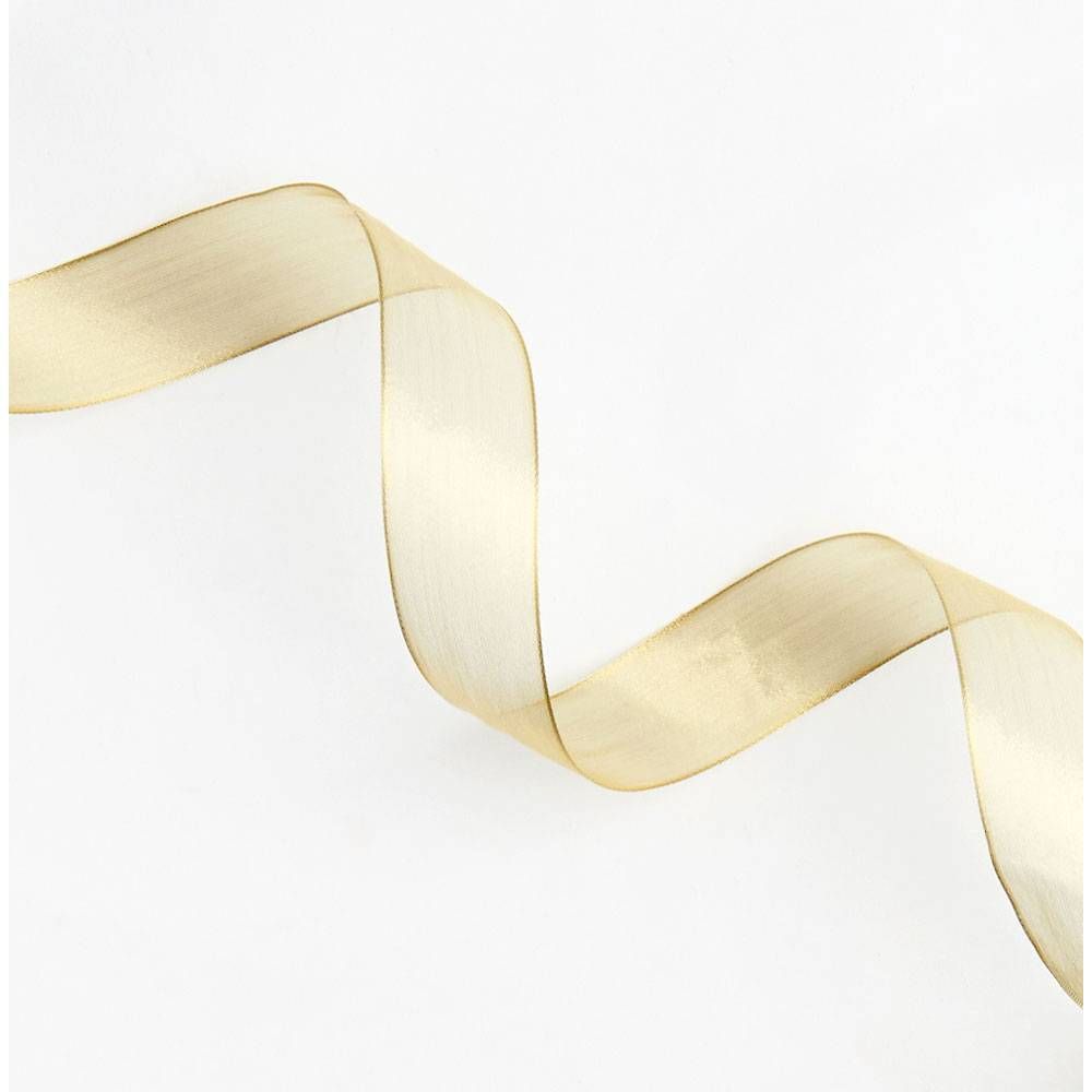 Gold Woven Wire Edge Ribbon