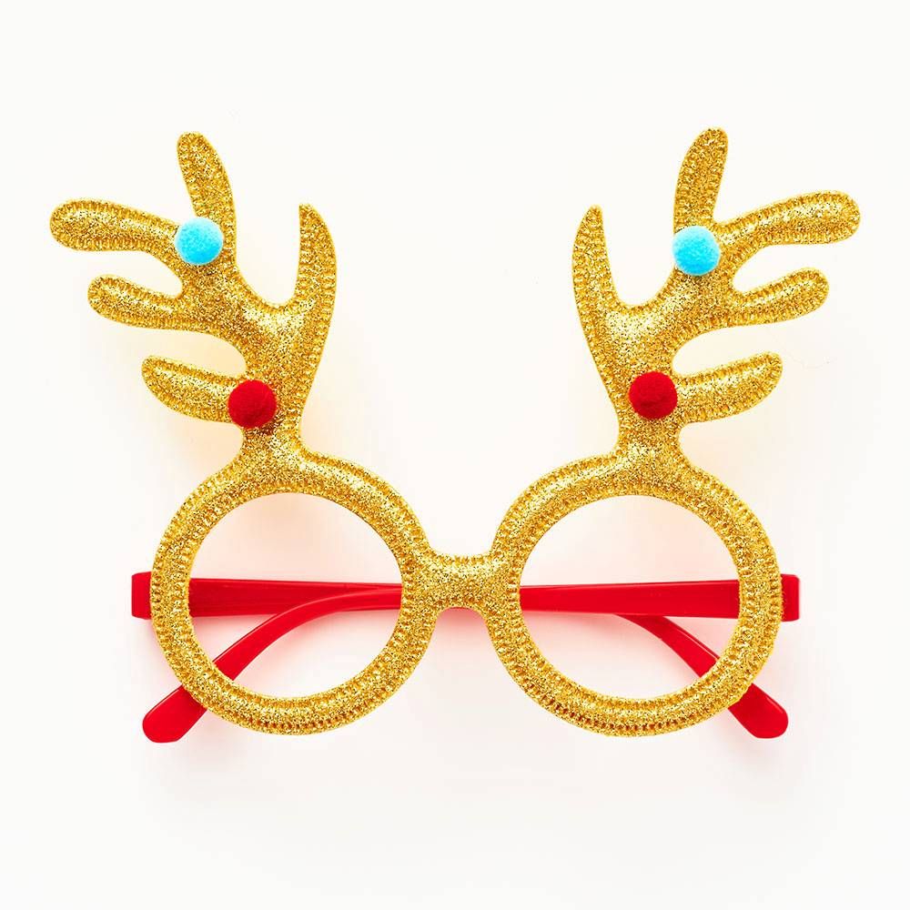 Gold Reindeer Glasses