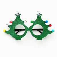 Green Glitter Tree Glasses