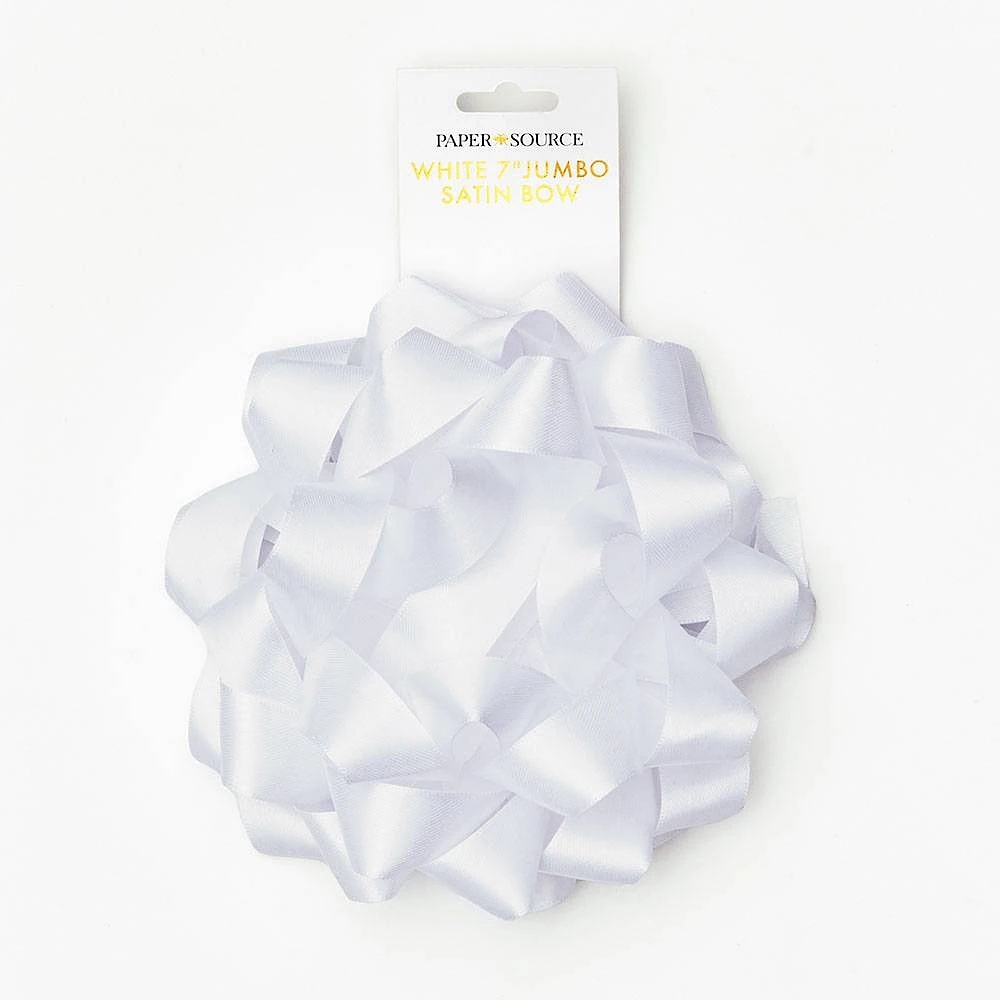 White Jumbo Satin Bow