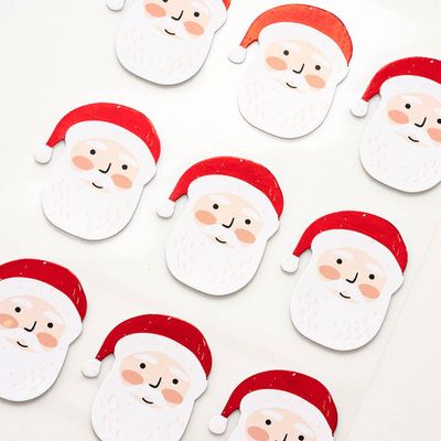 Santa Face Christmas Stickers