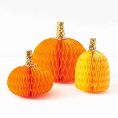 Honeycomb Glitter Pumpkins