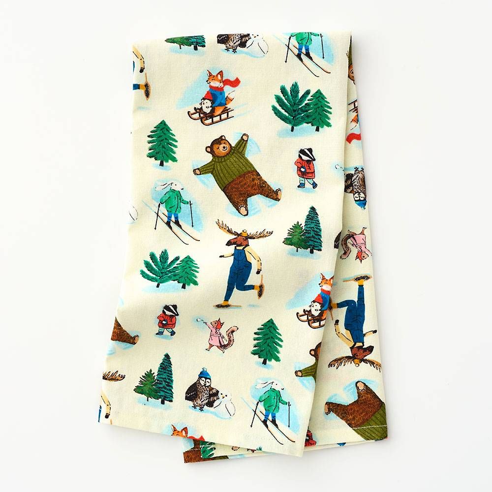 Winter Critters Tea Towel