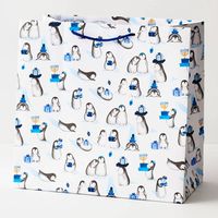 Hanukkah Penguins Large Gift Bag