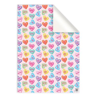 Candy Hearts Valentine's Day Flat Wrap