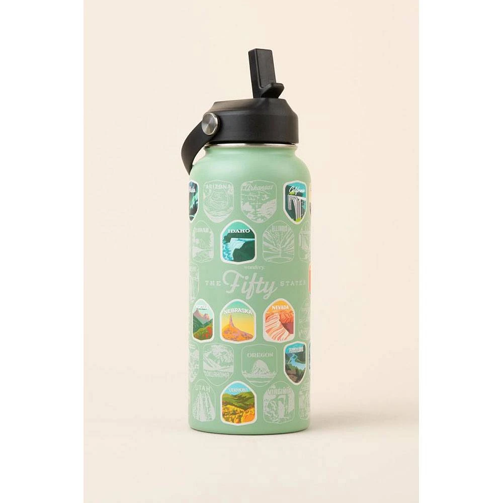 Fifty States Bucket List Water Bottle